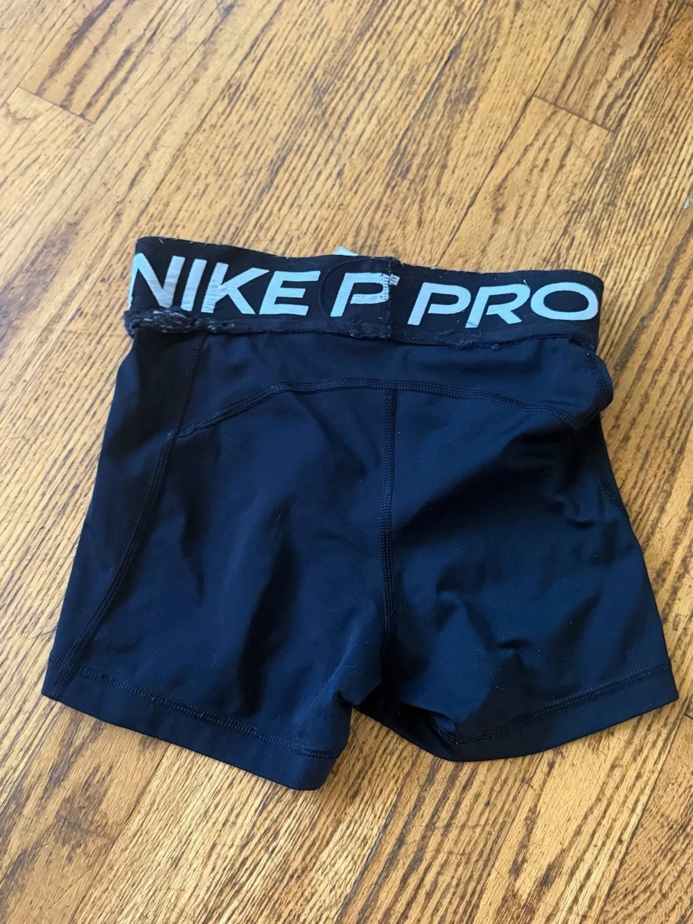 Nike Black Athletic Compression Shorts with White Logo
